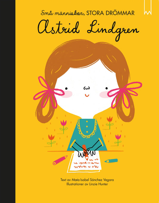 Barnbok om Astrid Lindgren, en stor svensk ikon och författare som skrev barnböcker som Pippi, Emil i Lönneberga och Madicken