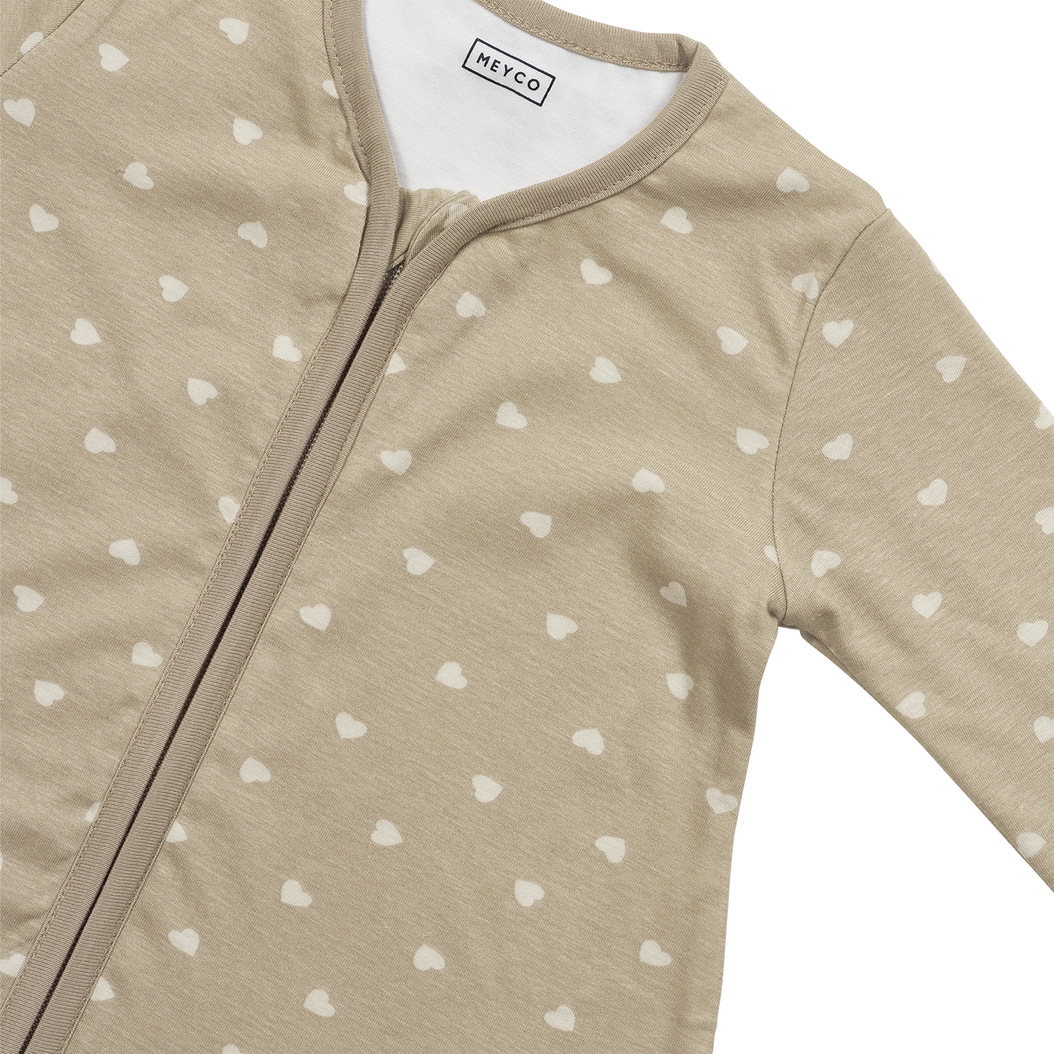 Mjuk beige babysovpåse med ärmar för bättre sömn och stabil temperatur