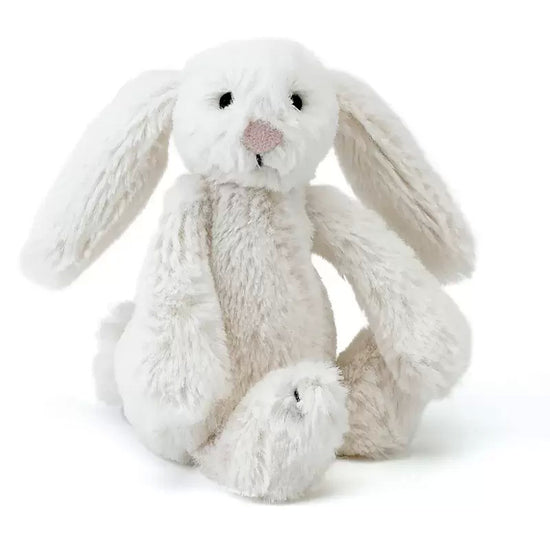 Gosedjur kanin! En liten fin vit kanin att gosa med från Jellycat gosedjur. Denna söta kanin från Bashful är otroligt mjuk och lagom stor för din lilla att mysa med i sängen eller soffan! Se våra billiga gosedjur från boxarna!