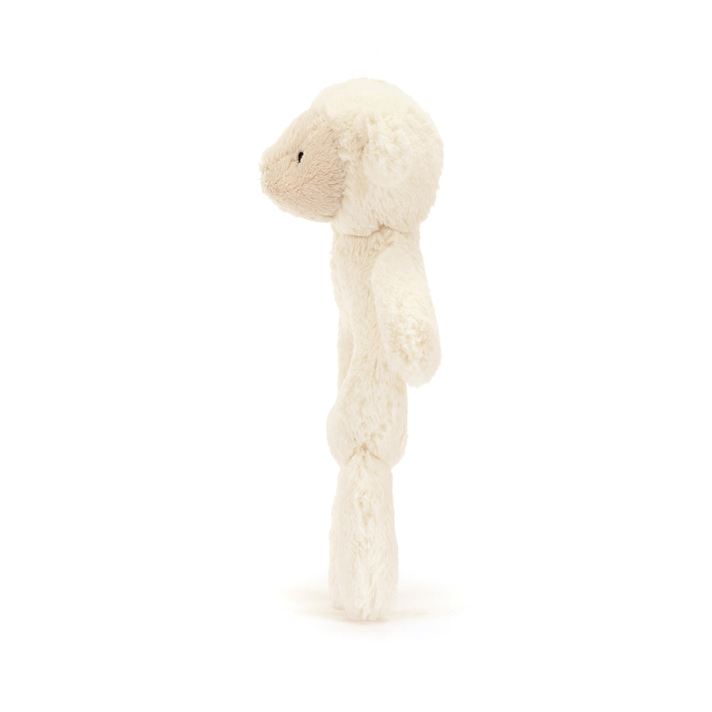 Bä bä vita lamm har du någon ull? Ja det har denna lilla mjuka skallra från Jellycat. Ska du på gender reveal eller namngivningsceremoni och letar efter en könsneutral namngivningspresent? Denna skallra har könsneutrala färger och är därför perfekt för namngivningsfest