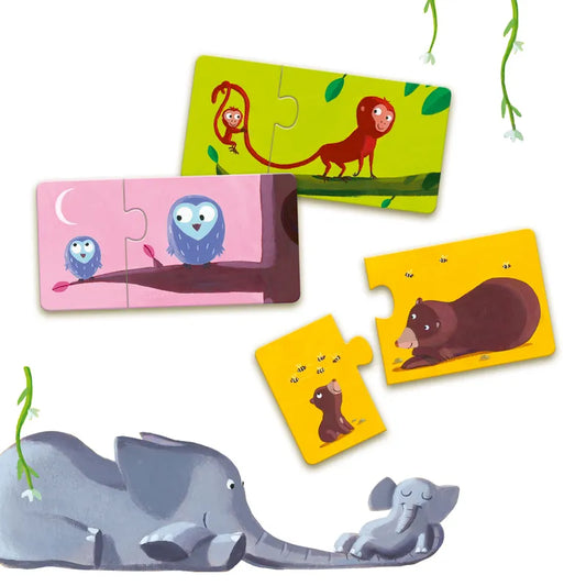Puzzle duo mama and baby. Enkelt pussel med två bitar á 24 st
